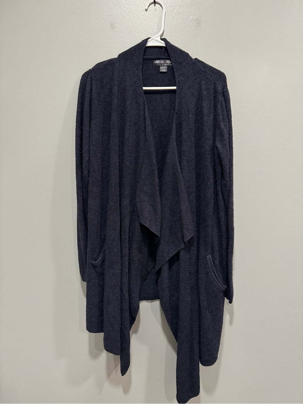 Barefoot Dreams Cozychic Lite Black Open Front Cardigan Size L/XL